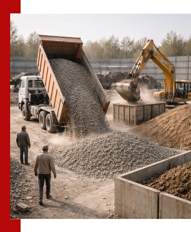 Доставка нерудных материалов с погрузкой и разгрузкой в Раменском