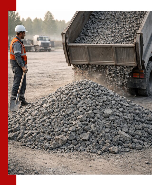 Гранитный щебень фракции 100–201 для строительства в Раменском