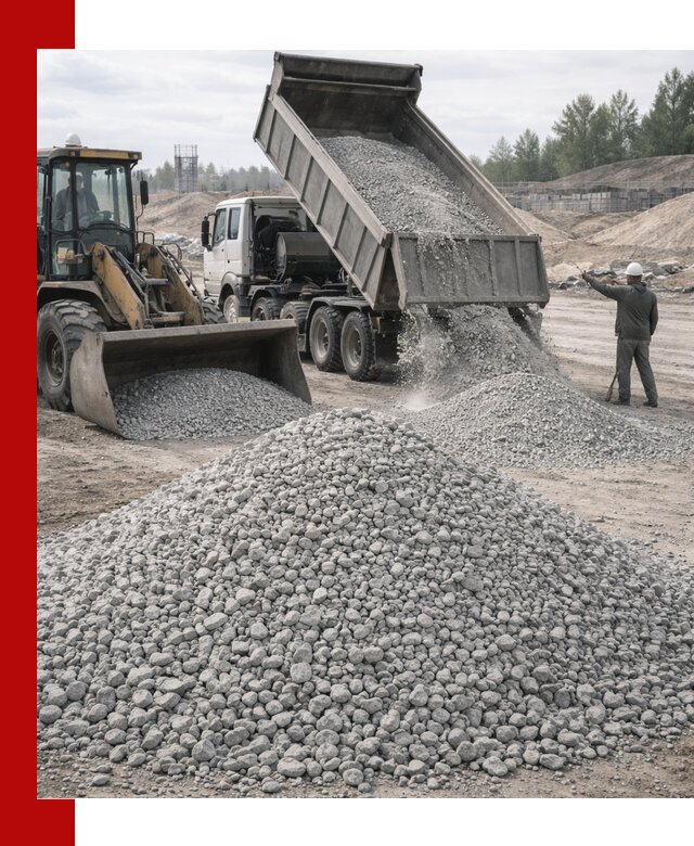 Доставка известнякового щебня фр. 5–20 в Раменском
