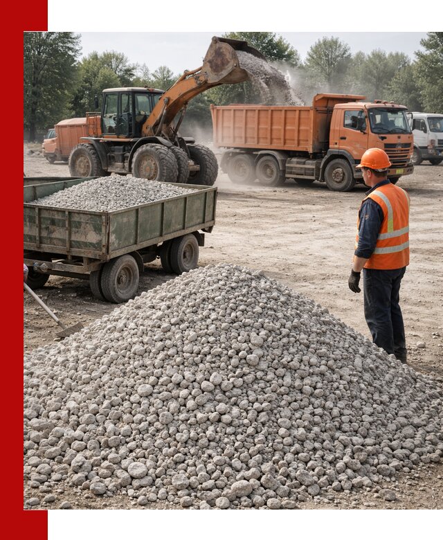 Доставка известнякового щебня фракция 20–40 в Раменском