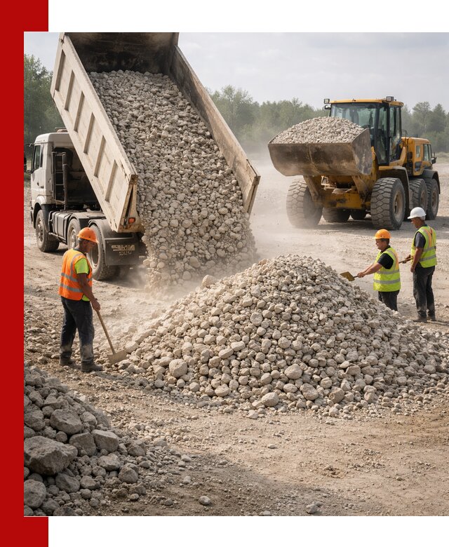 Доставка известнякового щебня фр. 40-70 в Раменском