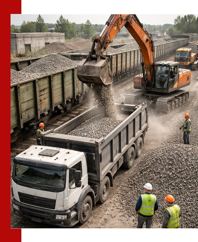 Железнодорожный щебень фракция 25–60 для поставок в Раменском