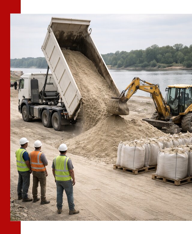 Доставка речного песка в Раменском самосвалами и погрузкой