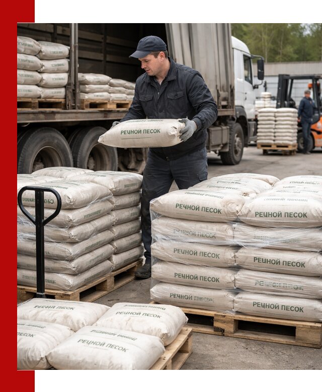 Речной песок в мешках с доставкой в Раменском