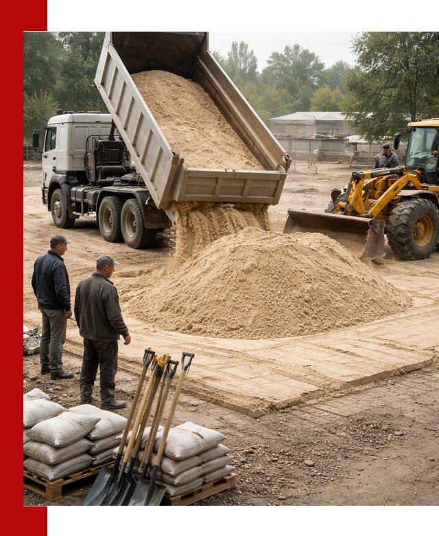 Доставка мытого песка в Раменском с самосвалами по выгодной цене