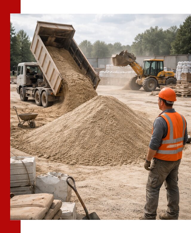 Доставка строительного песка с самосвалом в Раменском