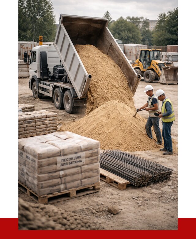 Песок для бетона в Раменском от 2535 р. с доставкой, ПРОНЕРУДРмн