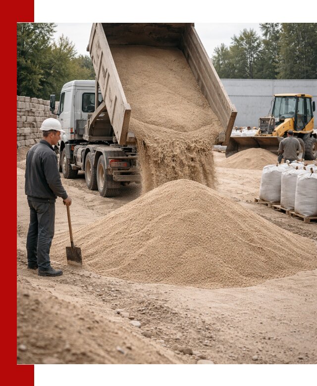 Кварцевый песок фракция 0–3 мм с доставкой в Раменском