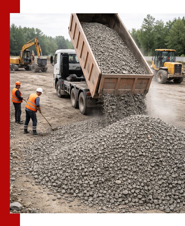 Доставка гравия фракции 40-70 в Раменском оптом и в розницу