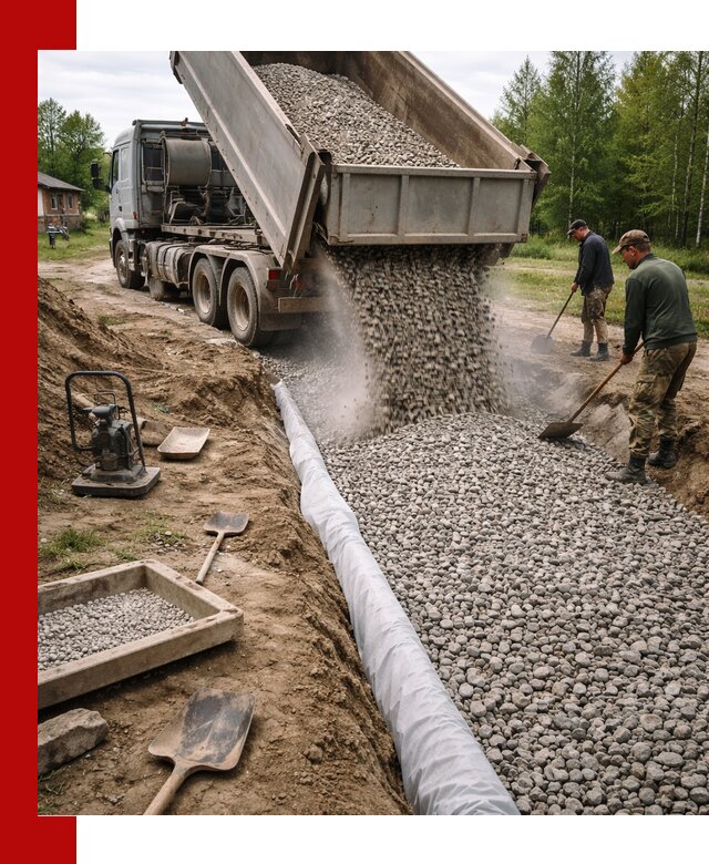 Гравий для дренажа с доставкой в Раменском качественный и недорогой