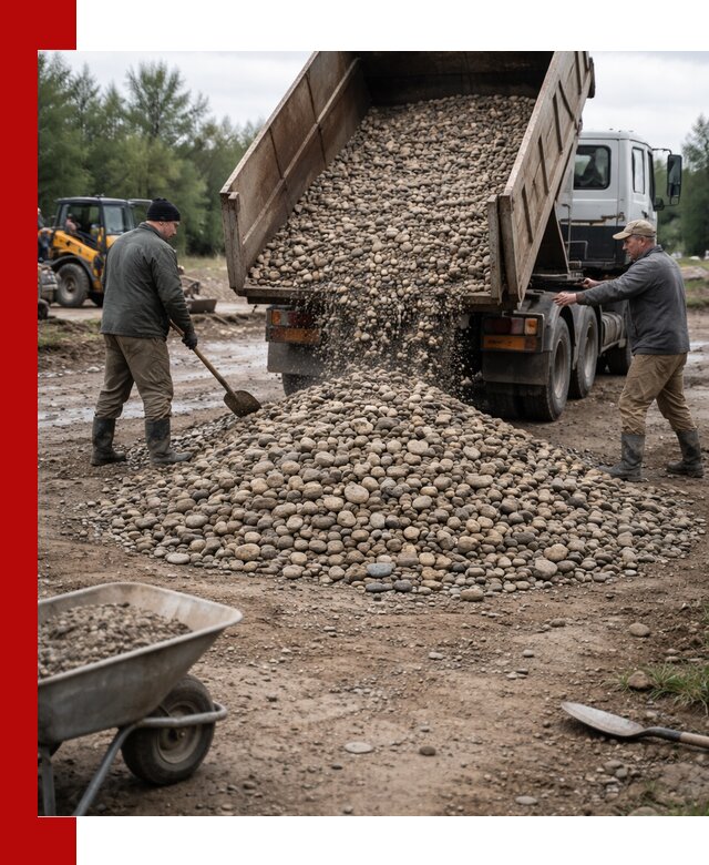 Доставка гальки речной оптом и в розницу в Раменском