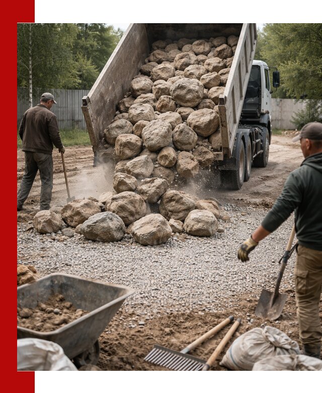 Доставка и укладка булыжника в Раменском
