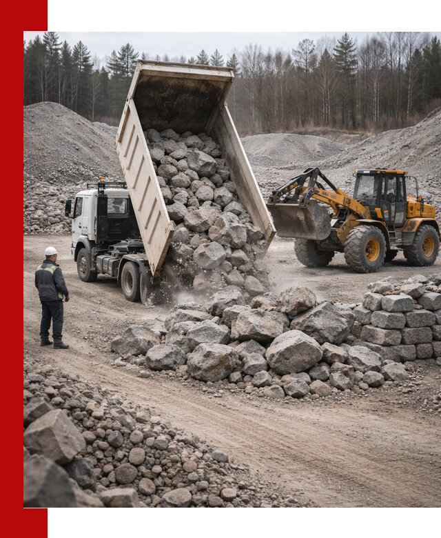 Доставка и продажа бутового гранитного камня в Раменском