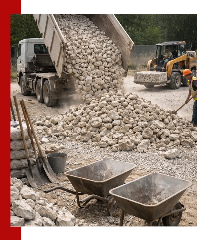 Доставка и продажа бутового известнякового камня в Раменском