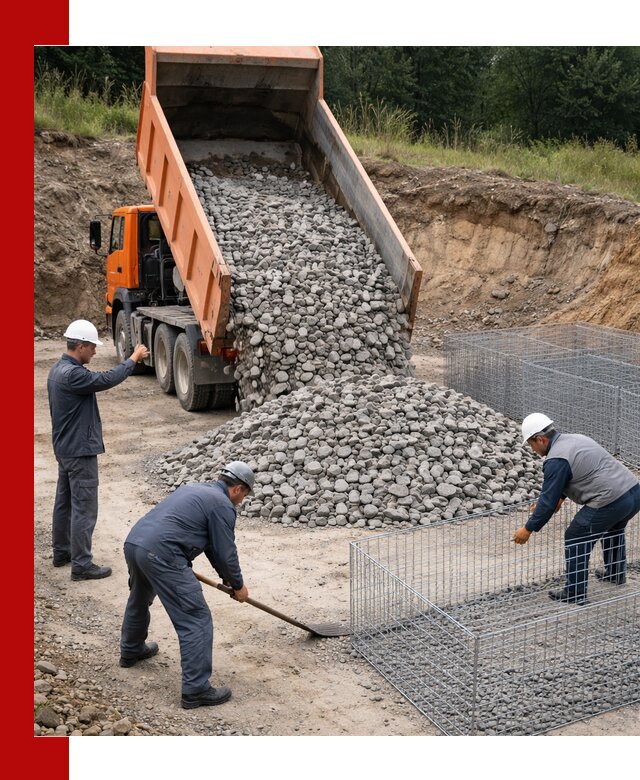 Камень для габионов с доставкой в Раменском быстро и надёжно