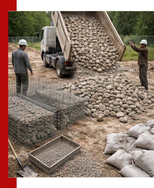 Камень для габионов фракция 70–151 в Раменском