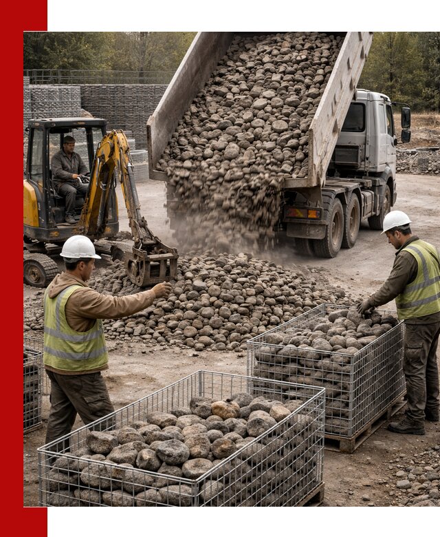 Камень для габионов фракция 100–201 в Раменском