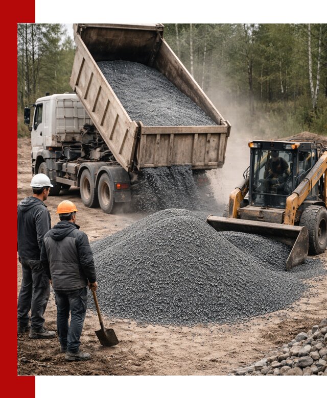 Гранитный отсев 0-5 с доставкой и разгрузкой в Раменском