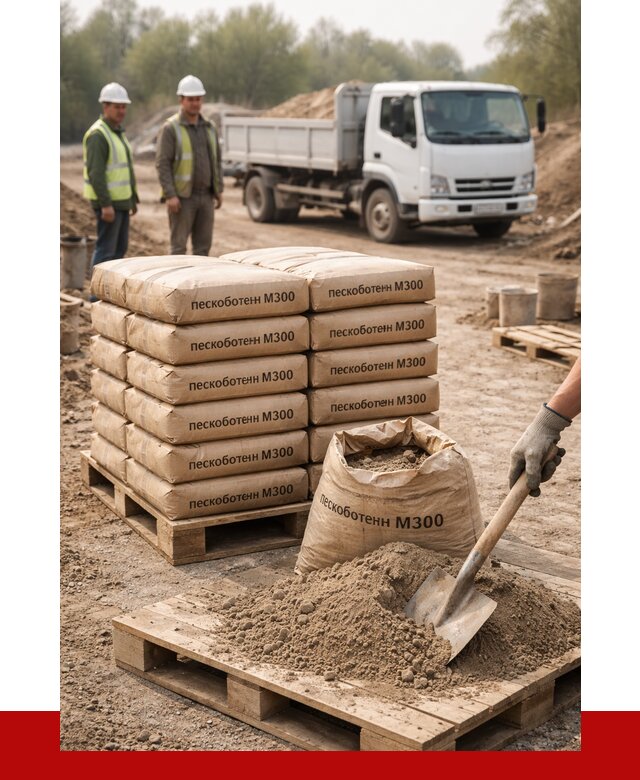 Пескобетон М300 в Раменском с доставкой от 4715 р. за куб | ПРОНЕРУДРмн