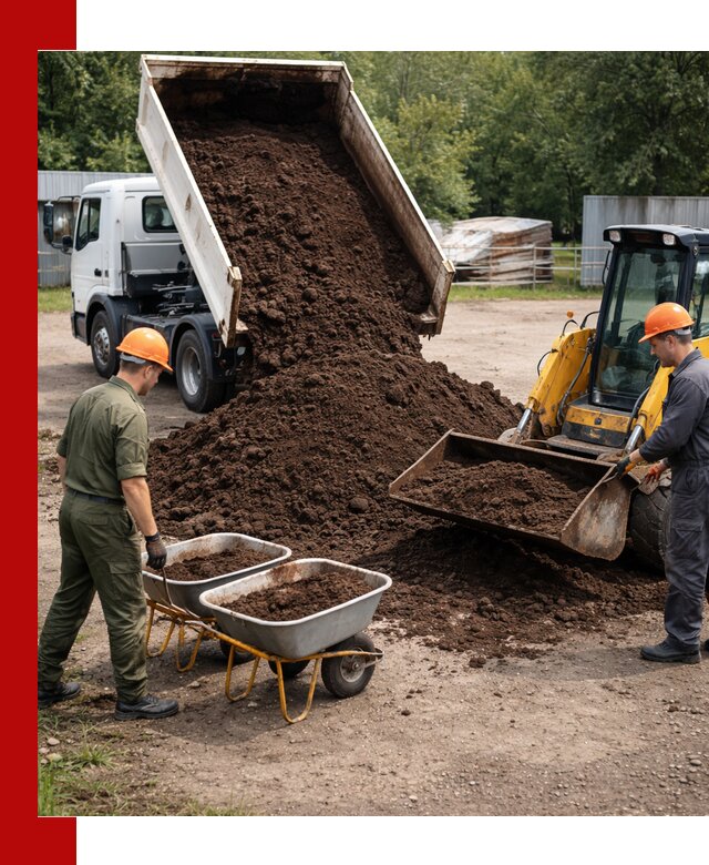 Доставка торфо-земляной смеси в Раменском для огорода и ландшафта