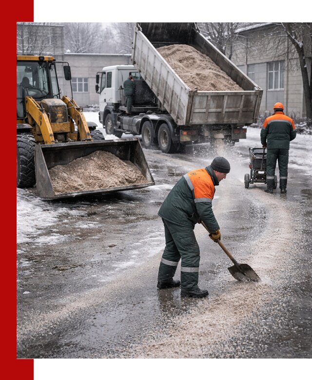 Реагент против гололеда с доставкой и нанесением в Раменском