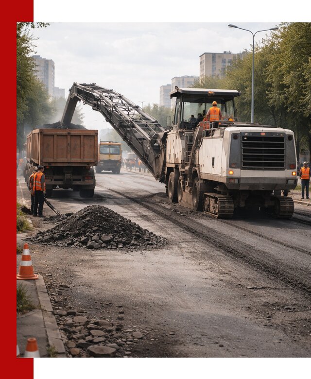 Фрезерованный асфальт в Раменском — удаление и вывоз старого покрытия