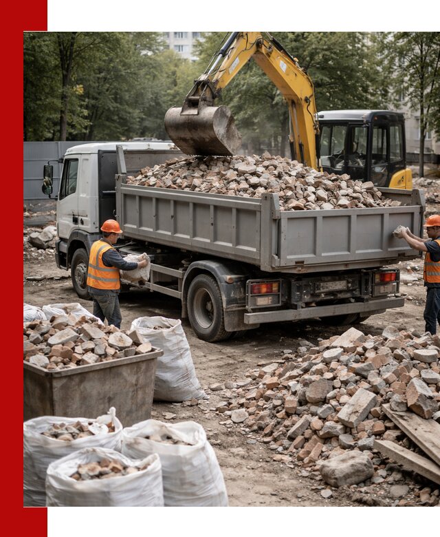 Вывоз строительного мусора в Раменском с самосвалами и контейнерами