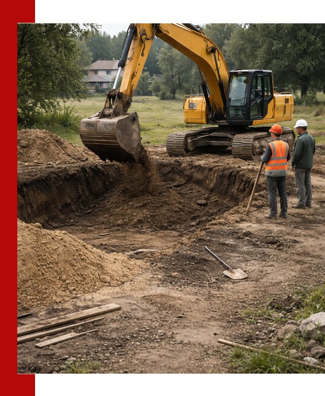 Рытье котлована под фундамент в Раменском (быстро и недорого)